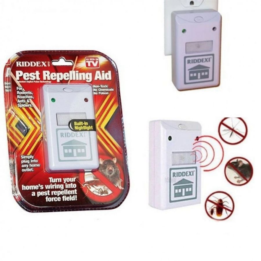 Pest Repelling Aid Dual Ultrasonic Mouse Mosquito Repeller Pack Of 2